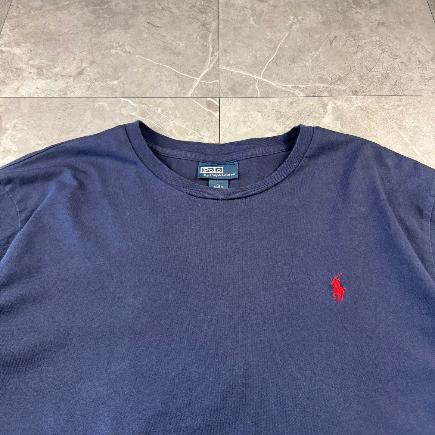 90s Polo by Ralph Lauren Navy Logo Single Stitch T-Shirt