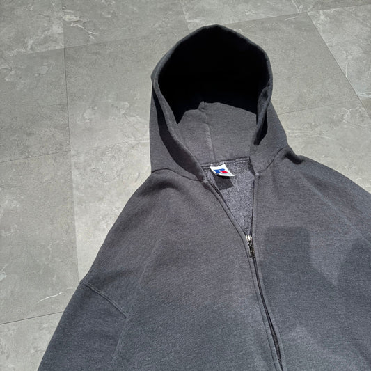 90s Russell Athletic Faded Gray Zip-Up Hoodie KiiChain Clothing