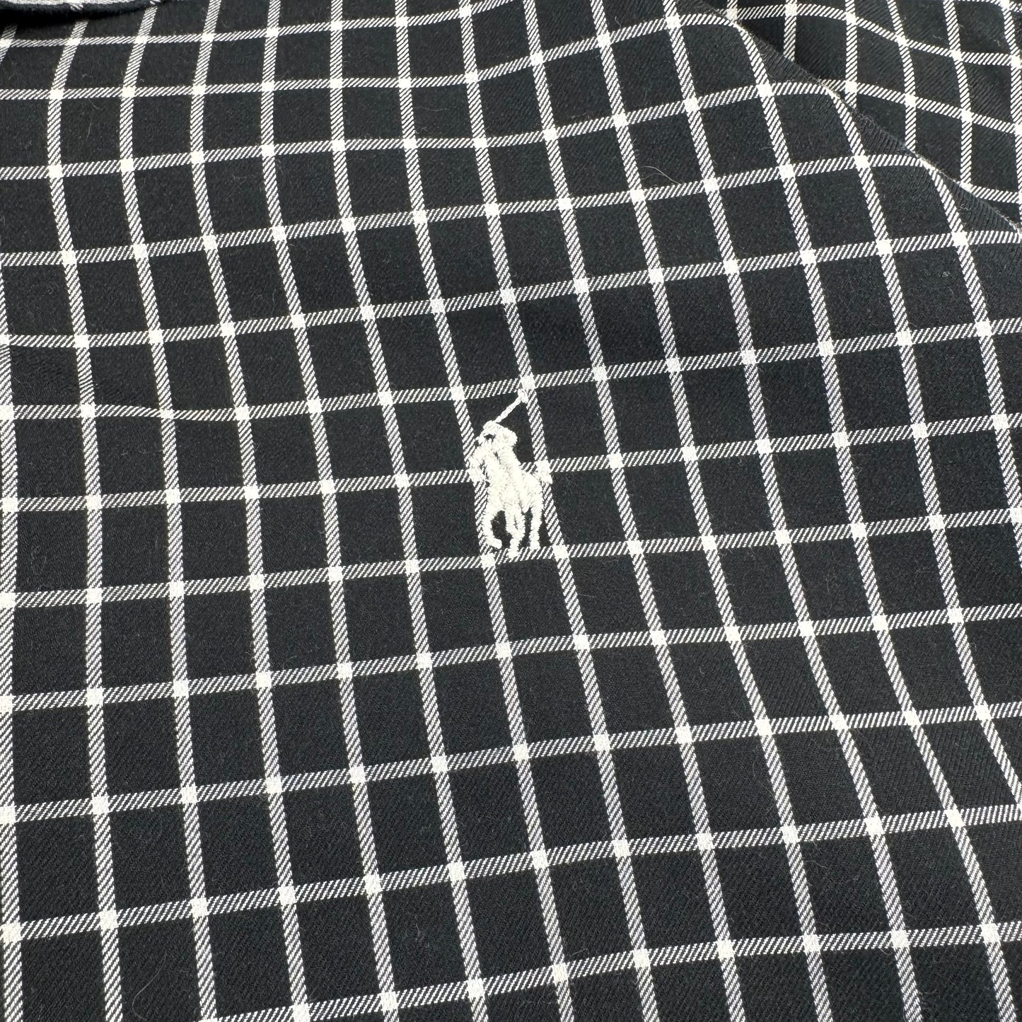 00s Polo Golf Ralph Lauren Caldwell Black Checkered Open Collar Shirt