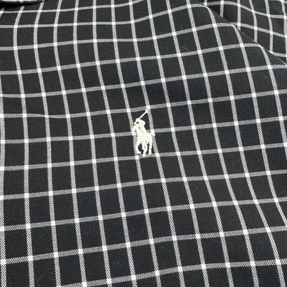 00s Polo Golf Ralph Lauren Caldwell Black Checkered Open Collar Shirt