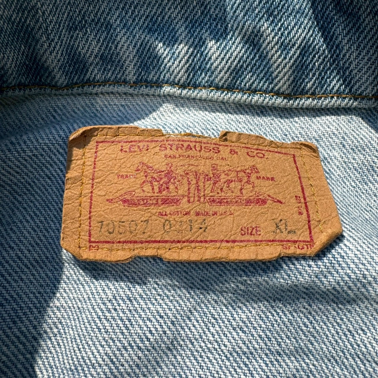80s-90s Levi's 70507 Type III Made in USA Light Blue Denim Jacket