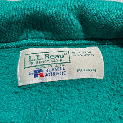 90s L.L. Bean by Russell Made in USA Half-Zip Green Sweatshirt KiiChain Clothing
