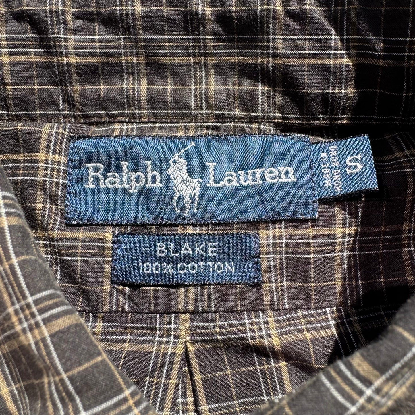 90s-00s Ralph Lauren “Blake” Dark Brown Checkered Button Down Shirt KiiChain Clothing