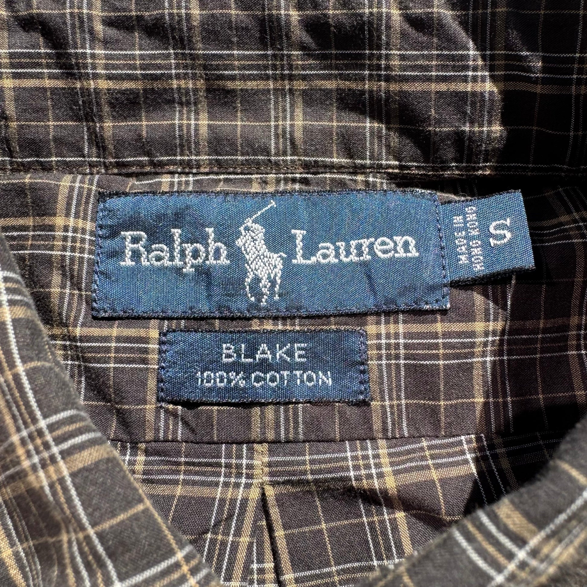 90s-00s Ralph Lauren “Blake” Dark Brown Checkered Button Down Shirt KiiChain Clothing