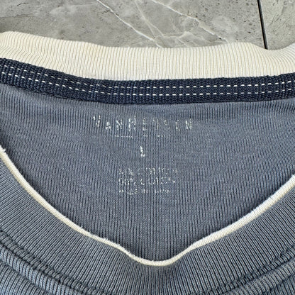 00s Van Heusen Border Blue Gray Layered T-Shirt