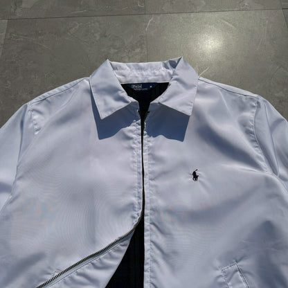 90s Ralph Lauren Rare White Polyester Flannel Lined Swing Top Jacket
