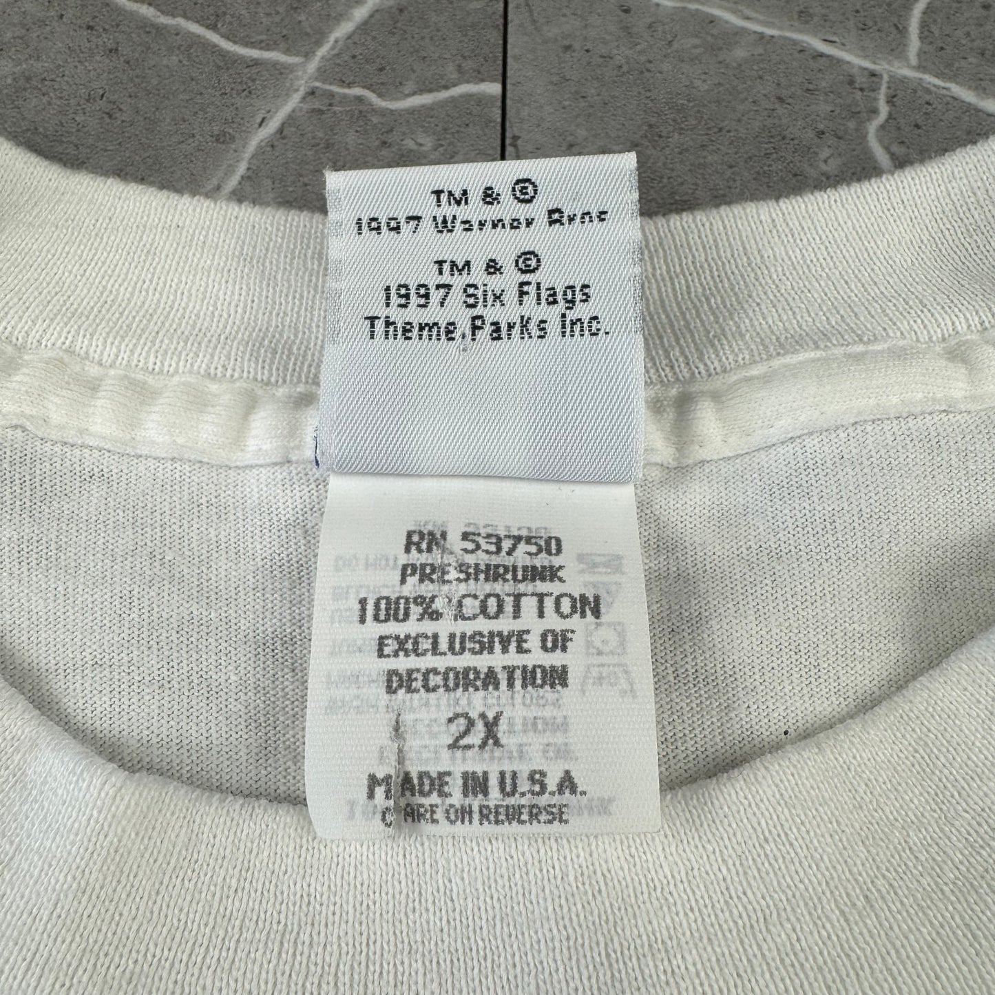 90s Six Flags Theme Parks 1998 Looney Tunes Collab Graphic Tee