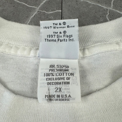 90s Six Flags Theme Parks 1998 Looney Tunes Collab Graphic Tee