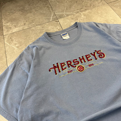 90s-00s Gildan Hershey's Blue Embroidered Logo T-Shirt