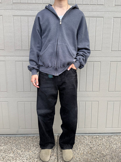 90s Russell Athletic Faded Gray Zip-Up Hoodie KiiChain Clothing