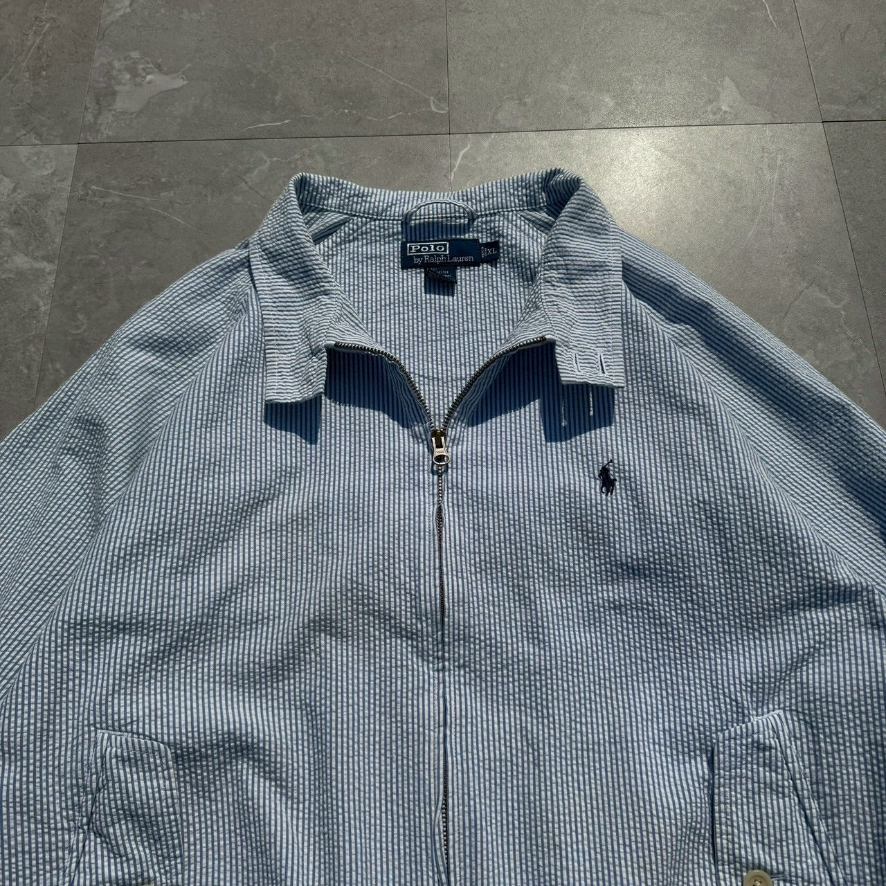 00s Ralph Lauren Rare Seersucker Light Weight Harrington Jacket