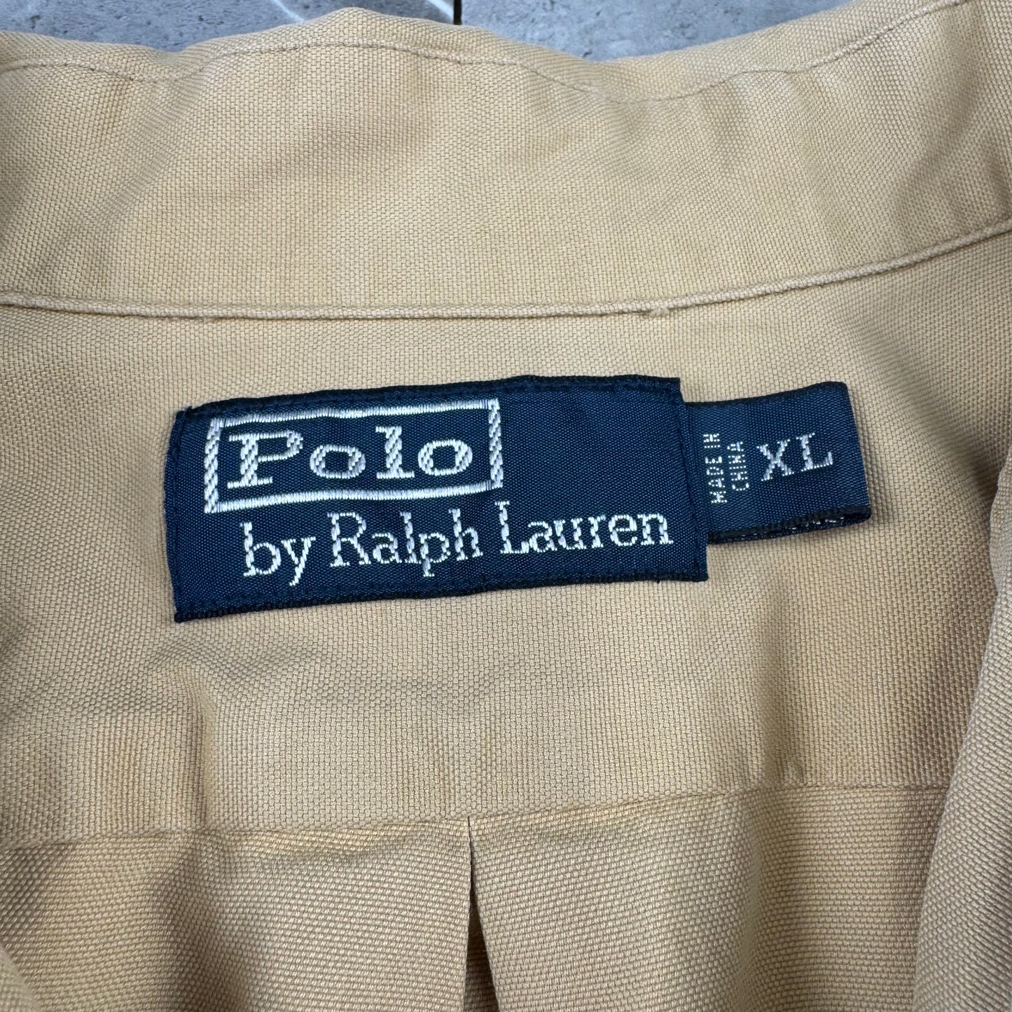 00s Polo by Ralph Lauren Mustard Brown Silk x Cotton Open Collar Shirt