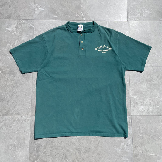 90s Cotton Deluxe Royal Family Kids Camp Henley Neck T-Shirt