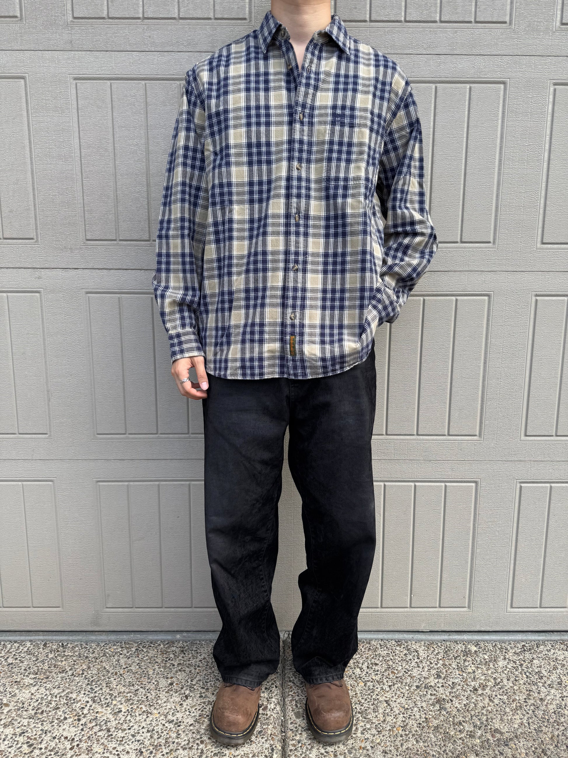 90s Timberland Faded Checkered Long Sleeve Shirt KiiChain Clothing