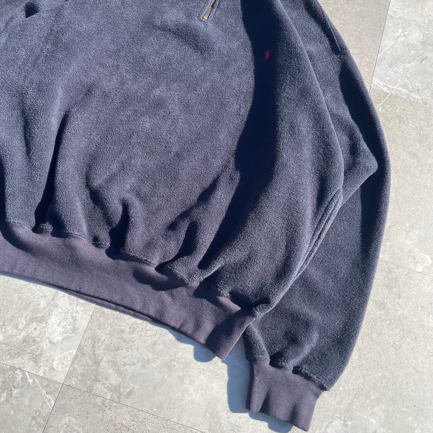 90s Ralph Lauren Navy Fleece Half-Zip Pullover