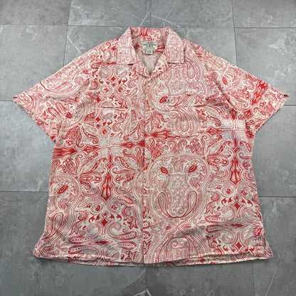 00s Ralph Lauren Polo Jeans Co. Red Paisley Open Collar Shirt