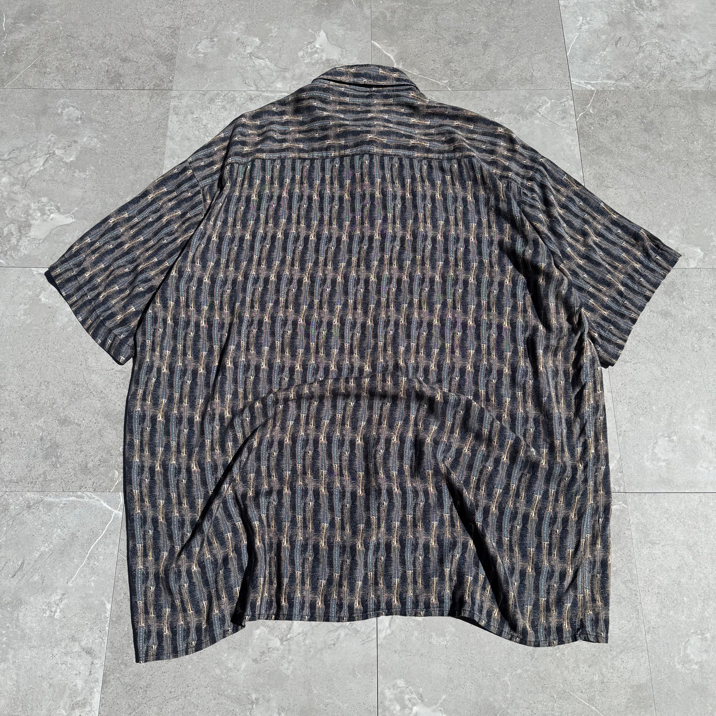 90s Alternatives by Natural Issue Striped Graphic 100% Rayon Short Sleeve Shirt KiiChain Clothing