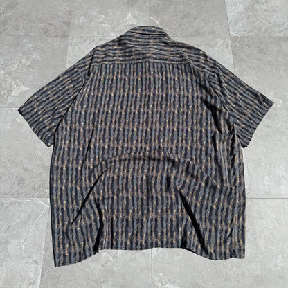 90s Alternatives by Natural Issue Striped Graphic 100% Rayon Short Sleeve Shirt KiiChain Clothing
