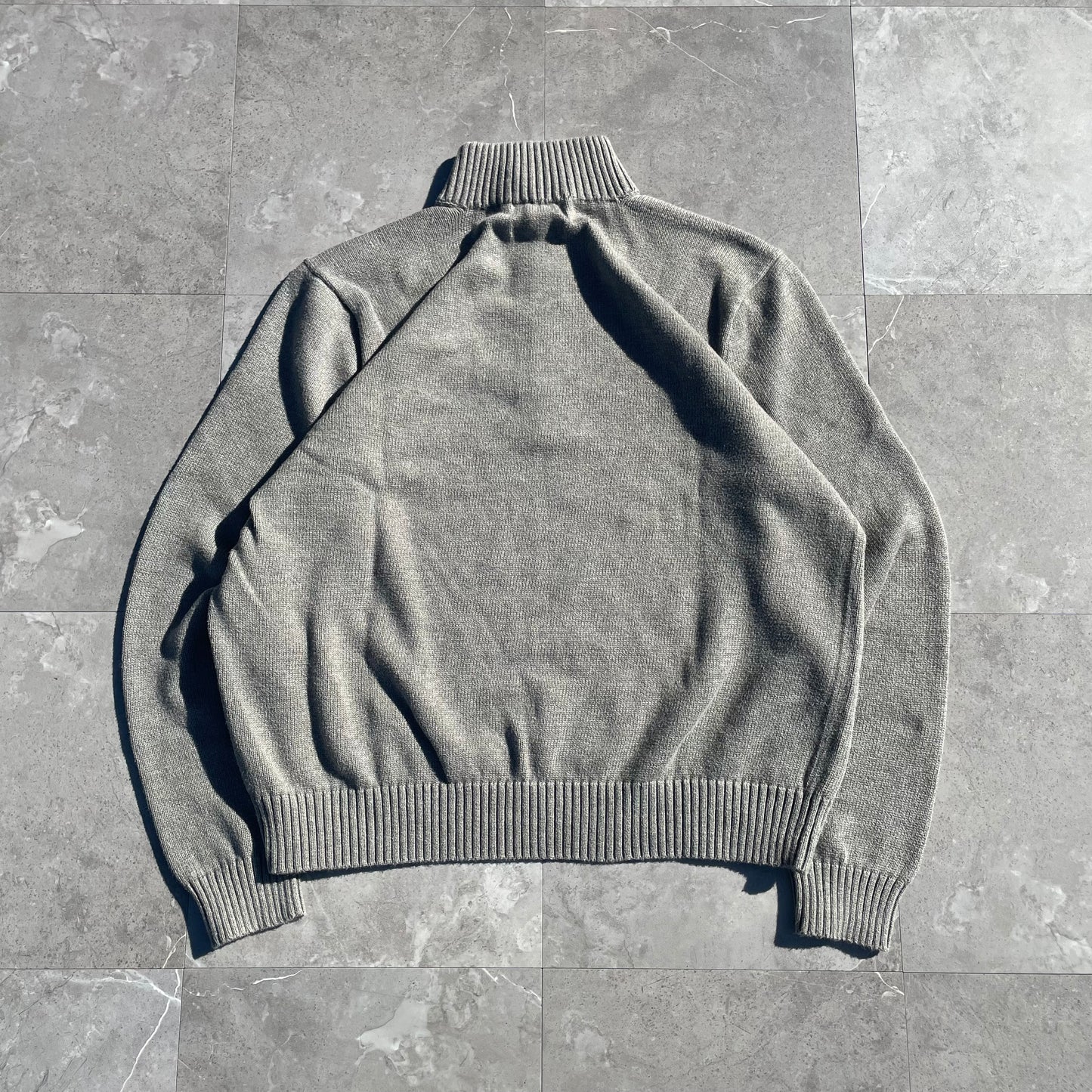 90s Ralph Lauren “Exclusive of Decoration” Gray Half-Zip Knit Pullover