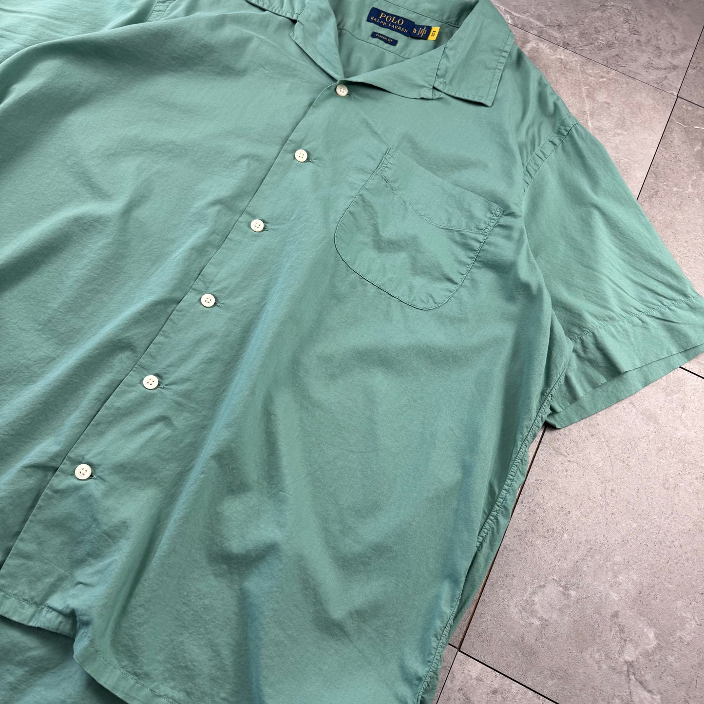00s~ Polo Ralph Lauren Classic Fit Rare Mint Green Open Collar Shirt