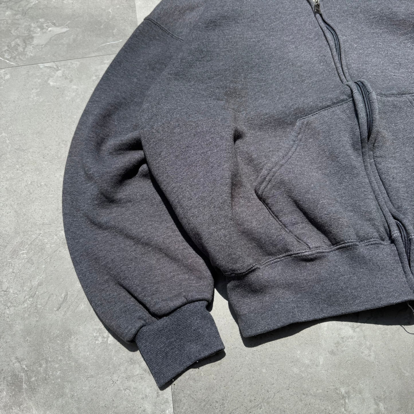 Russell Athletic Zip-Up Gray Hoodie KiiChain Clothing