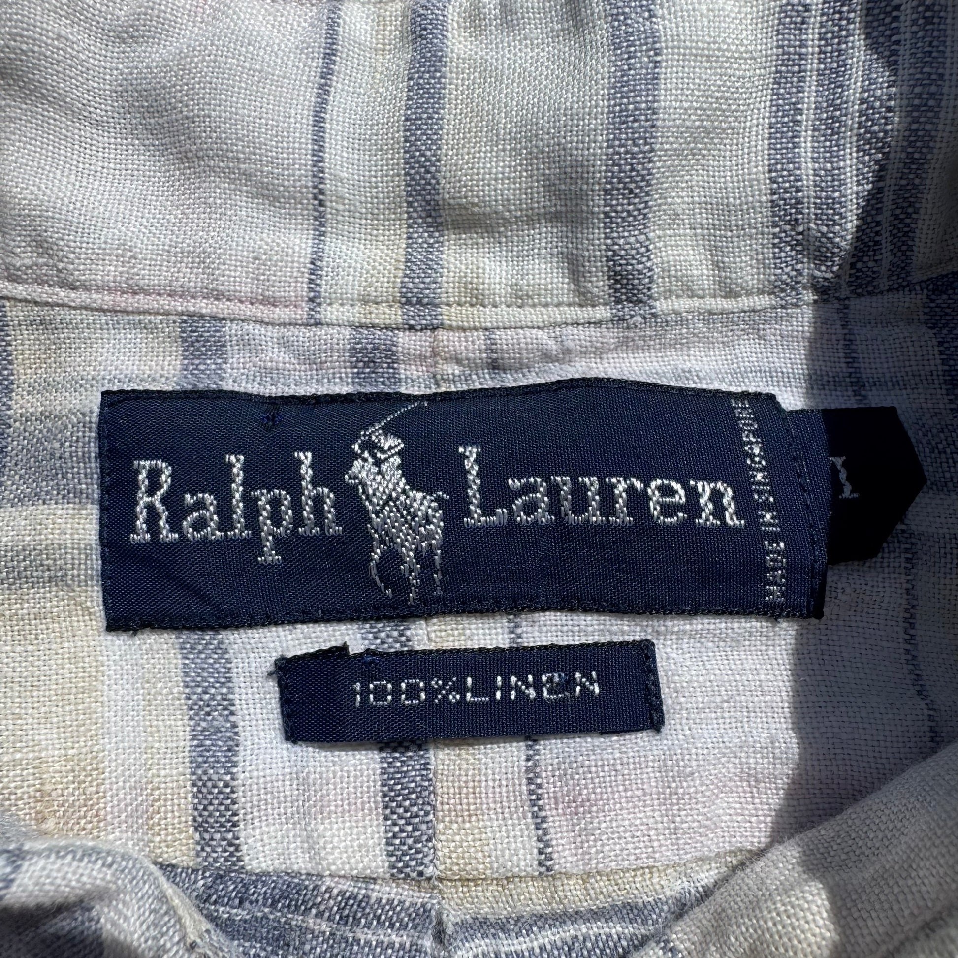 90s Ralph Lauren Checkered Linen Shirt KiiChain Clothing