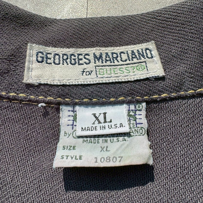 90s GUESS Made in USA Black/Dark Gray Denim Jacket