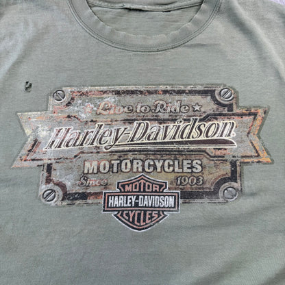 00s Unknown Harley Davidson Faded & Thrashed Graphic T-Shirt