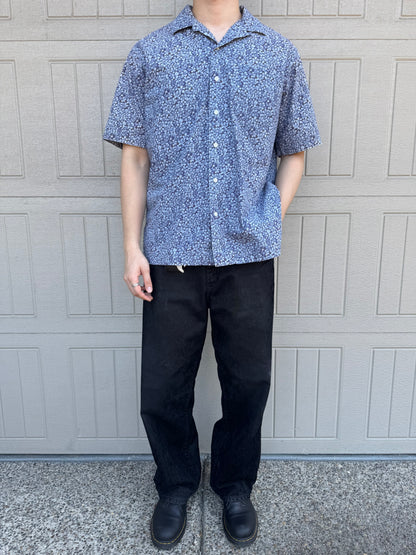 00s Polo by Ralph Lauren Caldwell Blue Flower Open Collar Shirt