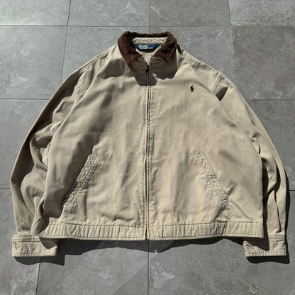90s-00s Ralph Lauren Corduroy Collar Beige Swing Top Jacket