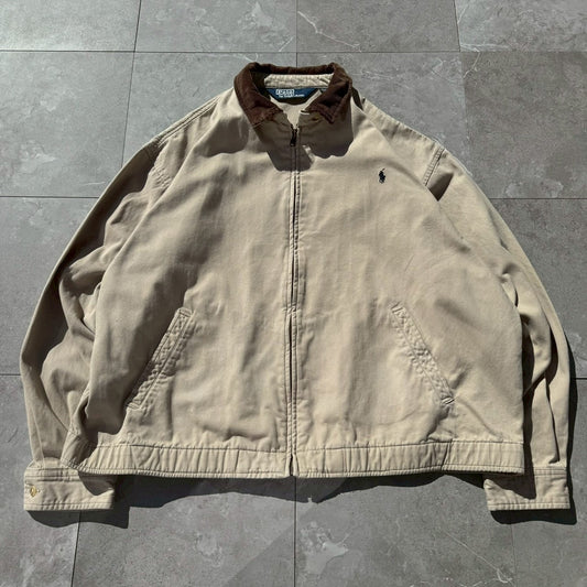 90s-00s Ralph Lauren Corduroy Collar Beige Swing Top Jacket