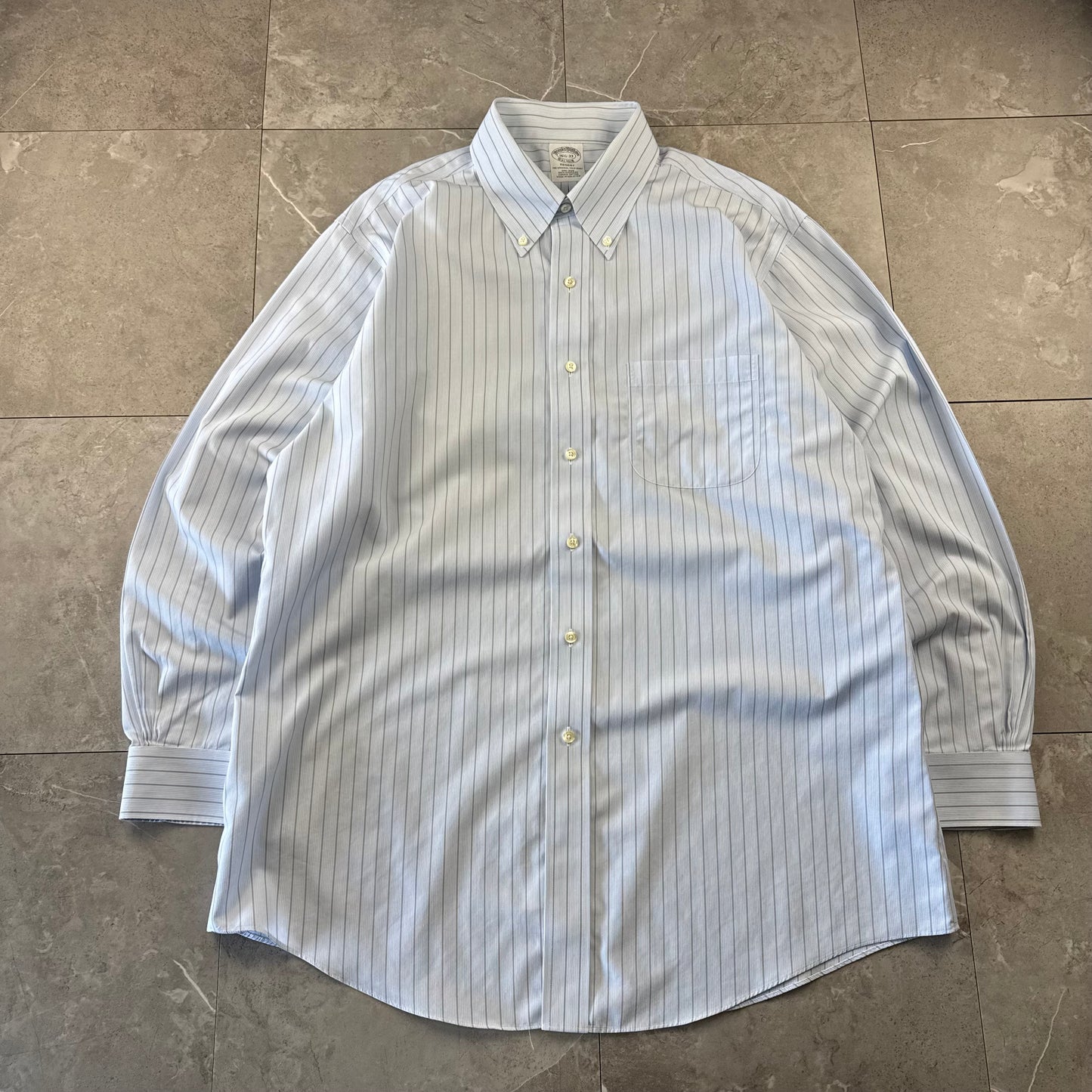 00s Brooks Brothers “Regent” Light Blue Striped Button Down Shirt