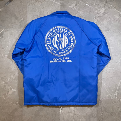 90s WestArk Made in USA Blue Steelworkers Coach Jacket