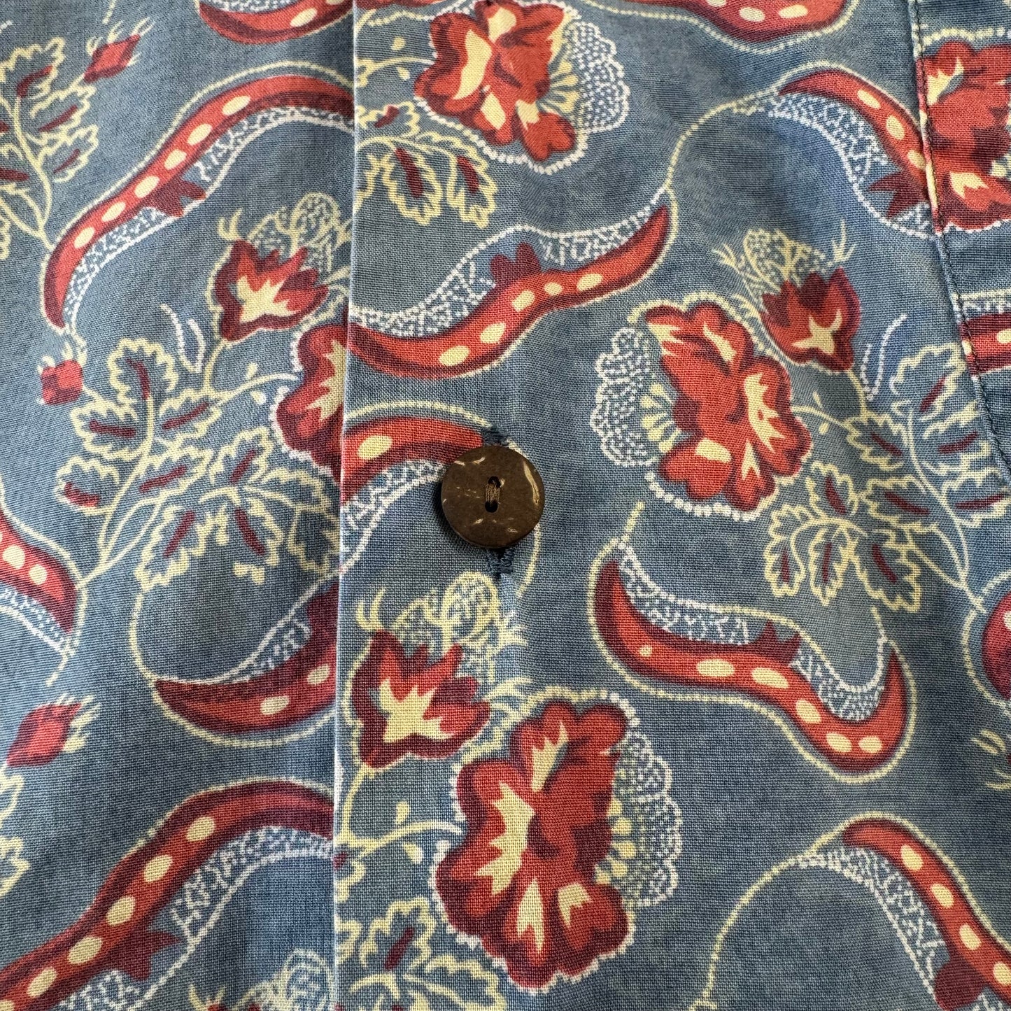00s Polo by Ralph Lauren Clayton Blue Paisley Open Collar Shirt