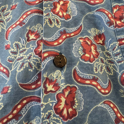 00s Polo by Ralph Lauren Clayton Blue Paisley Open Collar Shirt