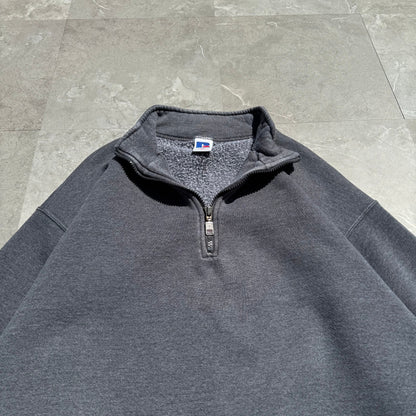 90s Russell Athletic Half-Zip Dark Gray Sweatshirt KiiChain Clothing