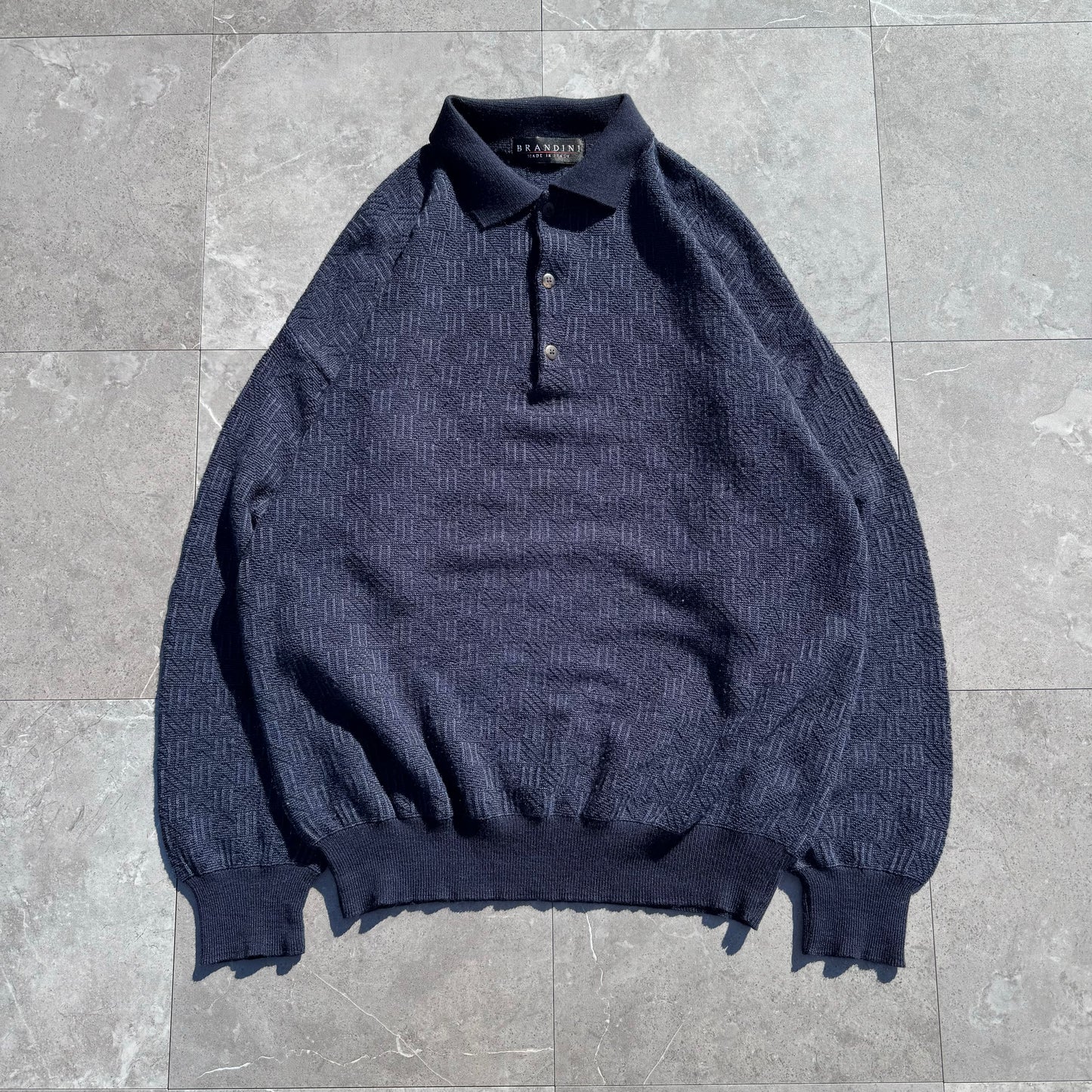 90s Brandini Made in Italy Wool-Blend Knitted Polo Sweater