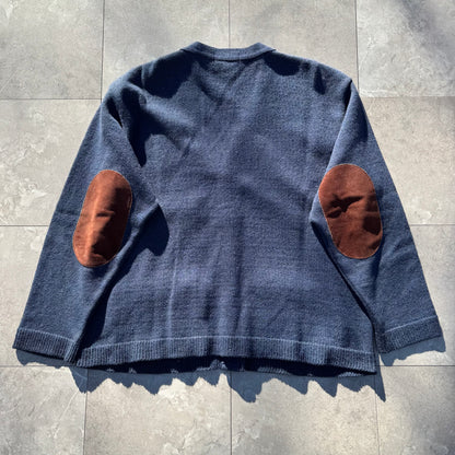 90s-00s Eddie Bauer Wool Made in USA Elbow Patch Cardigan