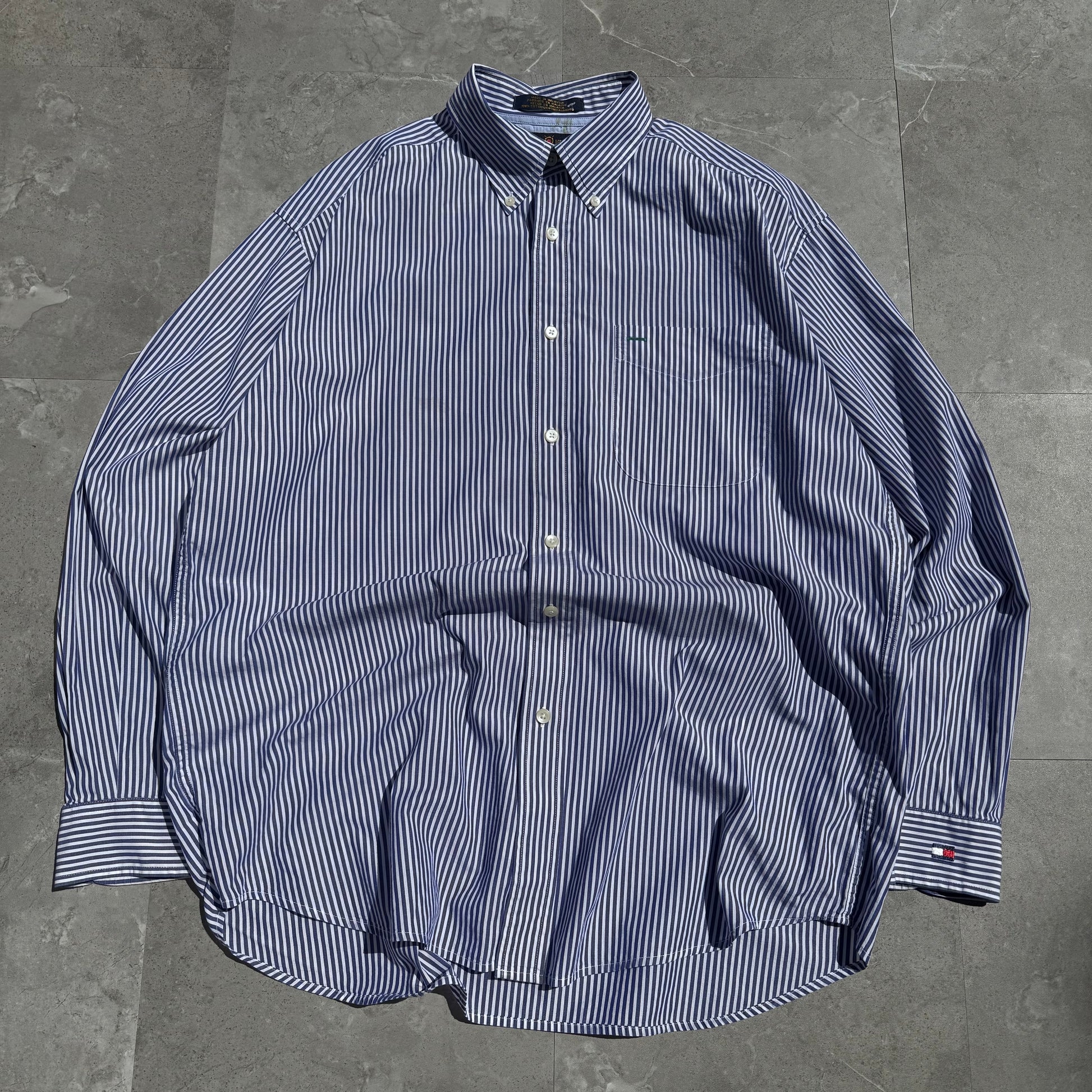 90s Tommy Hilfiger Blue Stripe Button Down Shirt KiiChain Clothing
