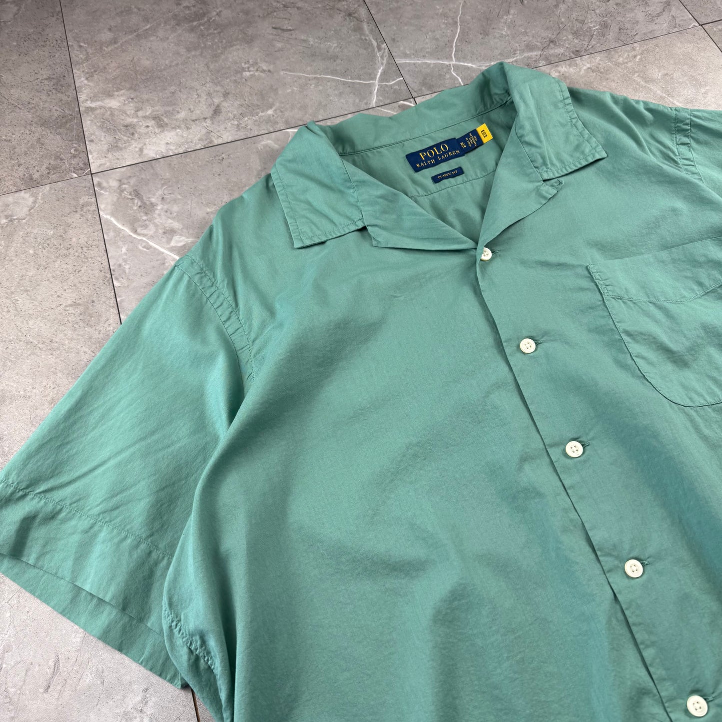 00s~ Polo Ralph Lauren Classic Fit Rare Mint Green Open Collar Shirt