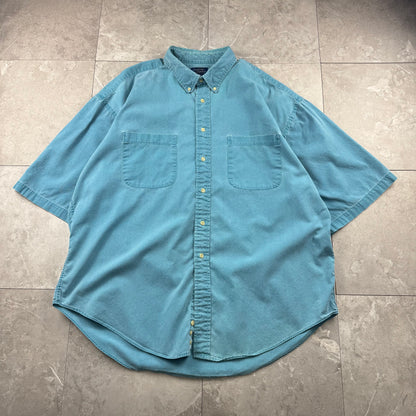 90s Cambridge Classics Faded Blue Button Down Short Sleeve Shirt XL