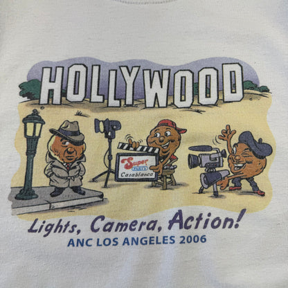 90s-00s Gildan Ultra Cotton Hollywood Lights, Camera, Action White T-Shirt