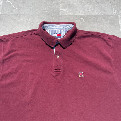 90s Tommy Hilfiger Burgundy Polo Shirt