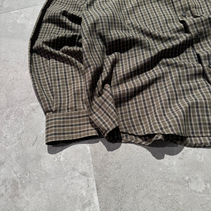 90s Natural Issue Olive Green Checkered Button Down Shirt KiiChain Clothing