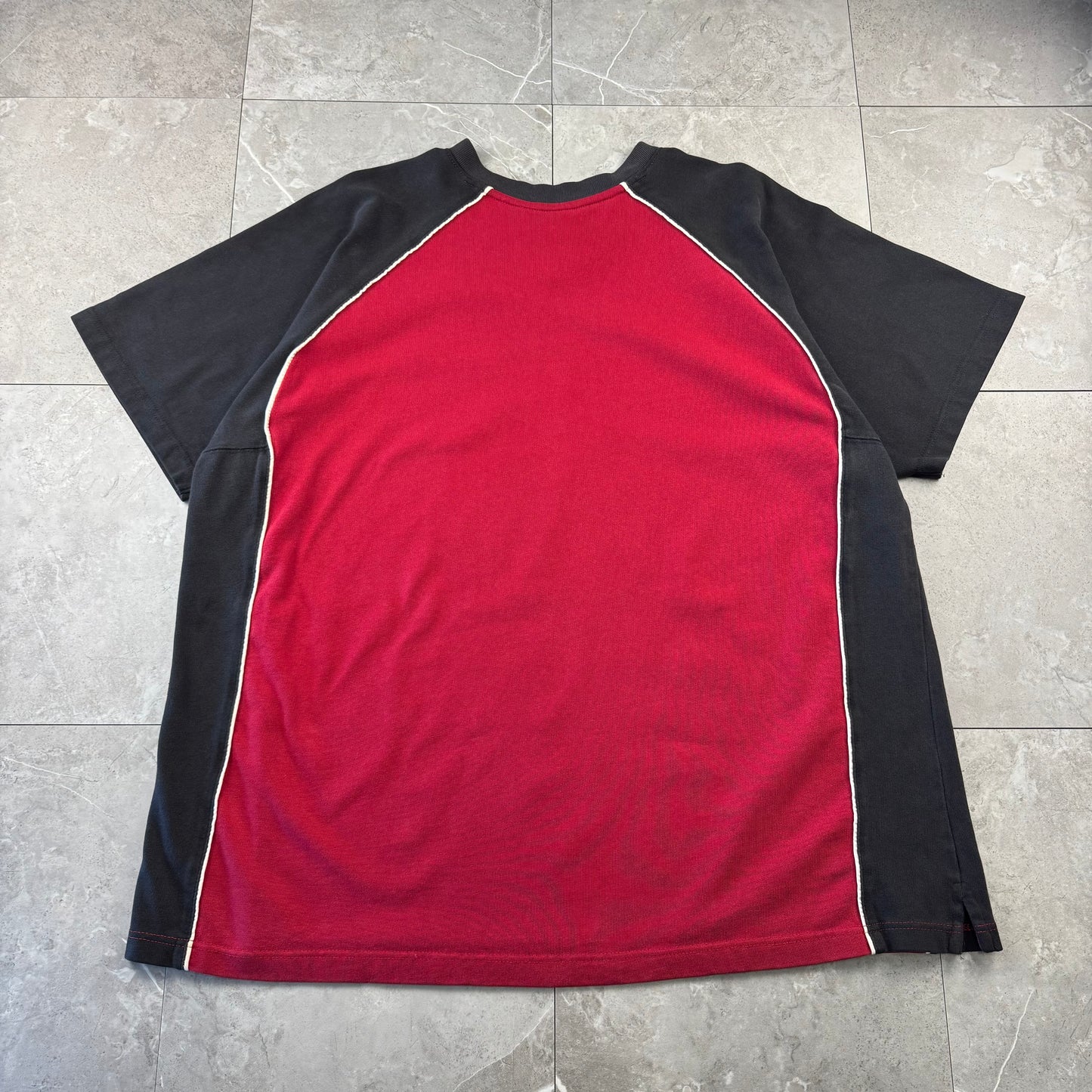 90s-00s Gap Black & Red Heavyweight Knitted Raglan V-Neck T-Shirt