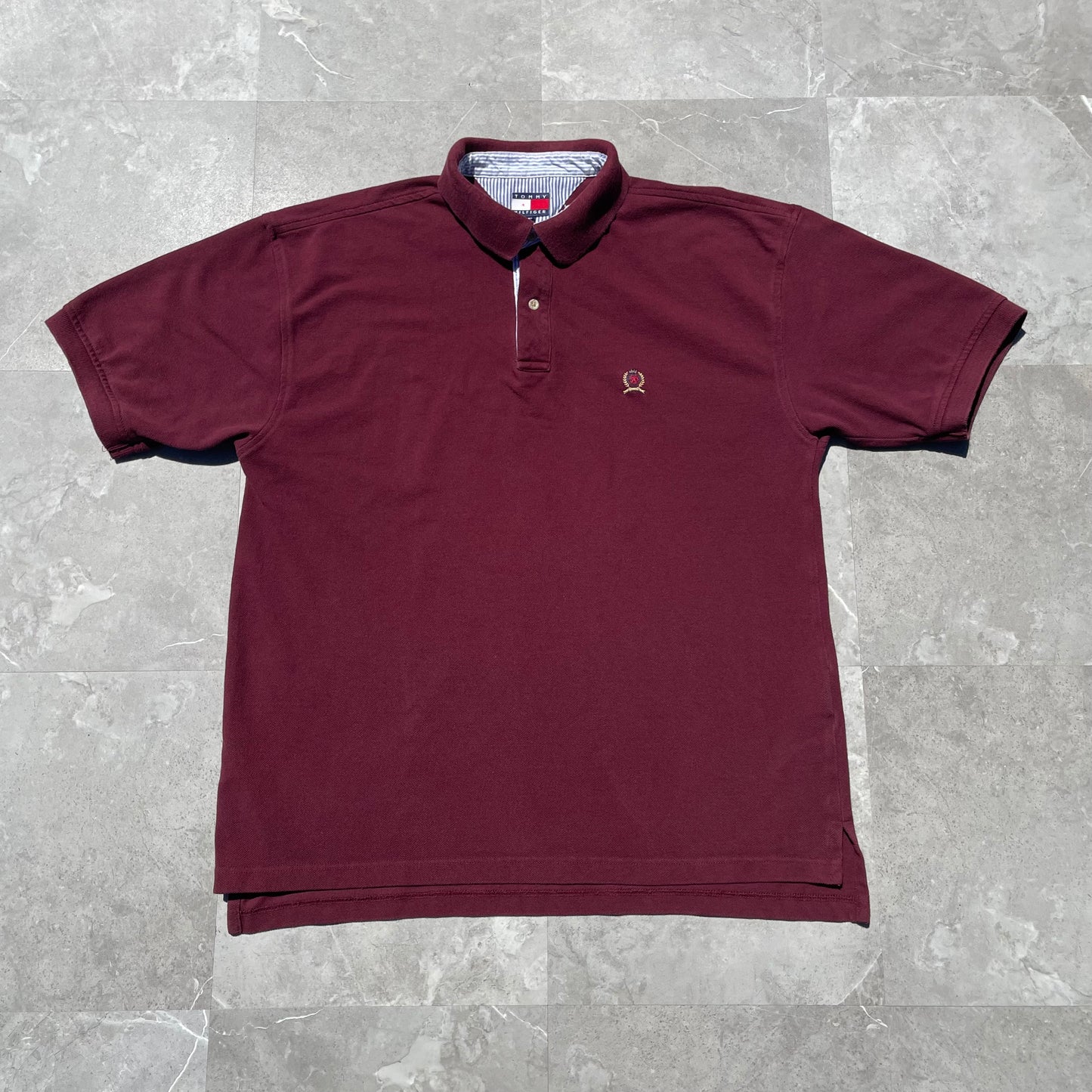 90s Tommy Hilfiger Burgundy Polo Shirt