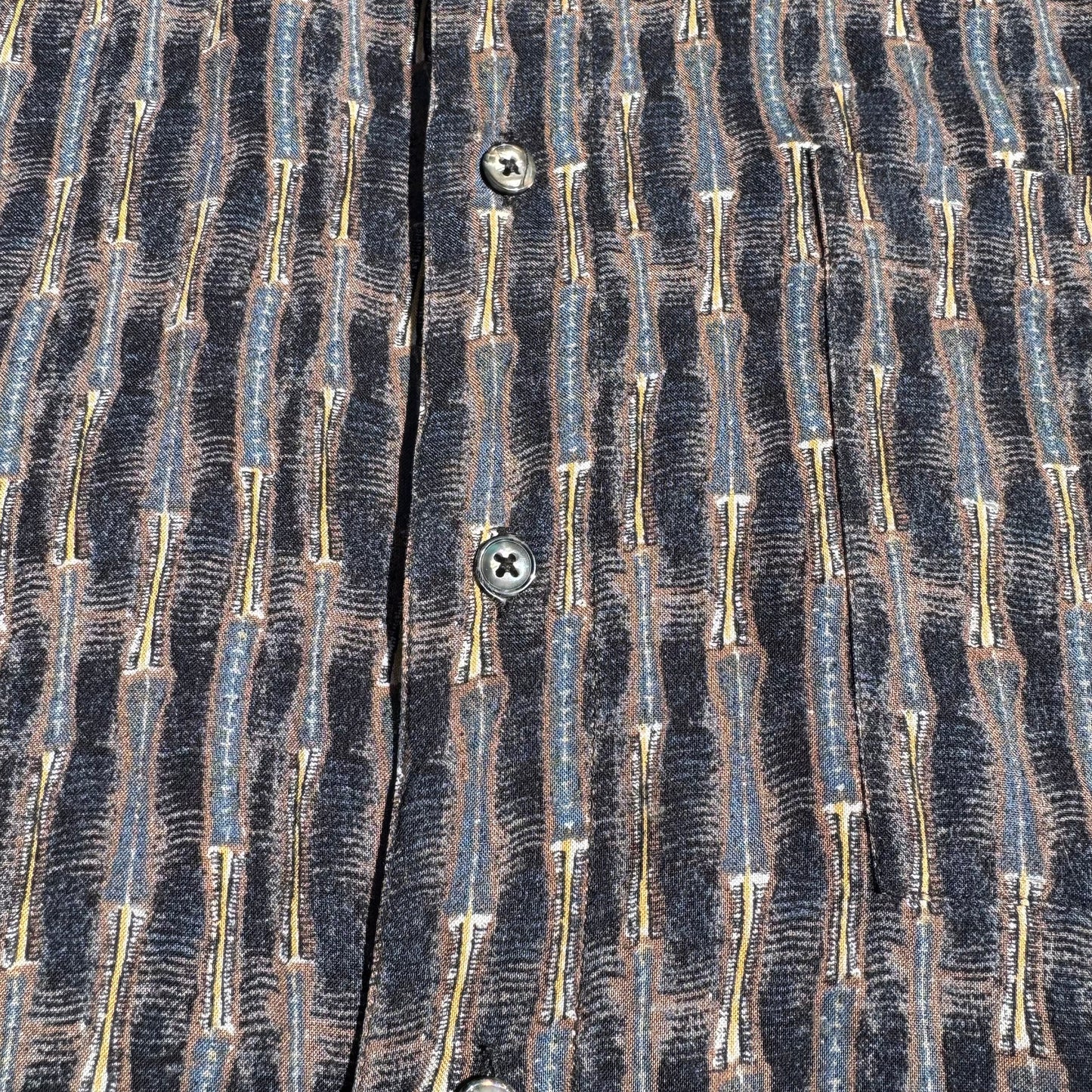 90s Alternatives by Natural Issue Striped Graphic 100% Rayon Short Sleeve Shirt KiiChain Clothing