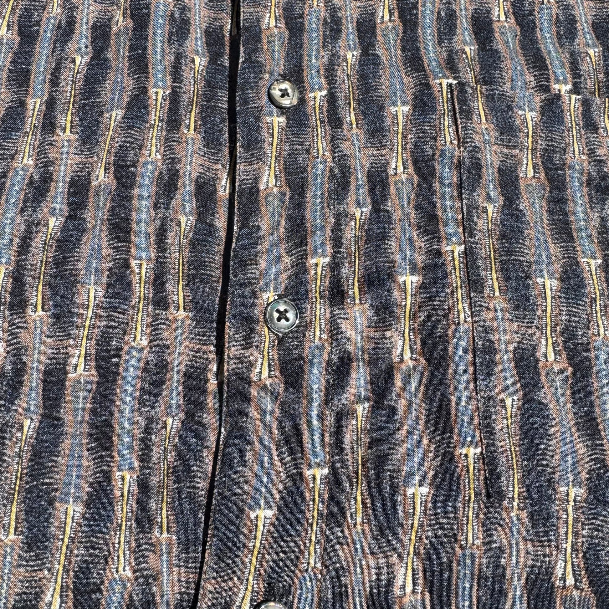 90s Alternatives by Natural Issue Striped Graphic 100% Rayon Short Sleeve Shirt KiiChain Clothing