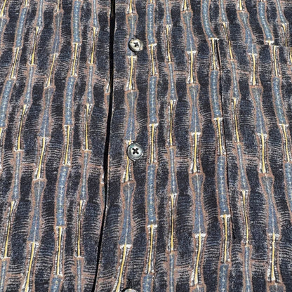 90s Alternatives by Natural Issue Striped Graphic 100% Rayon Short Sleeve Shirt KiiChain Clothing