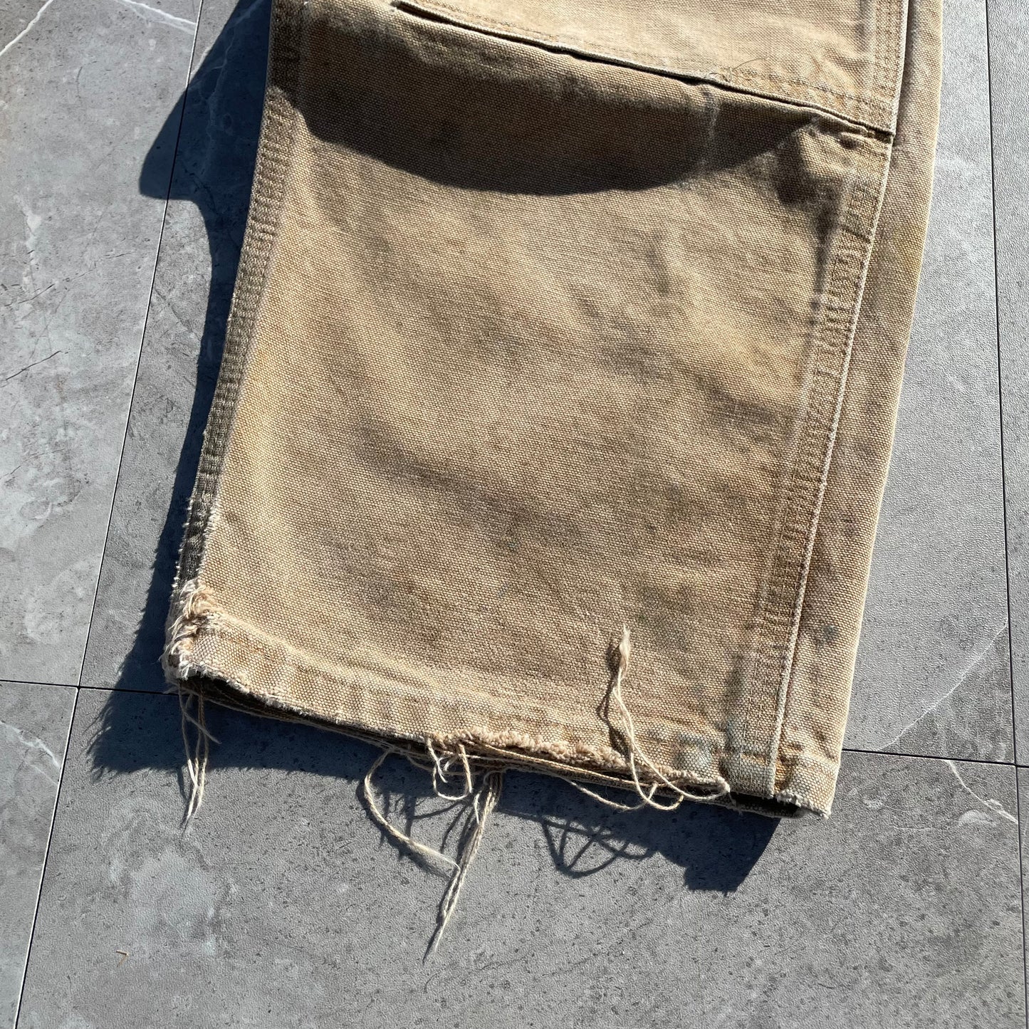 90s Carhartt Made in USA Beige Double Knee Work Pants 34x30